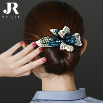 Hairclip Headwear Top Clip Hair Decoration Spring Clip Korea Simple Rhinestone Flower Hair Card Large Adult Ladies floral headdress