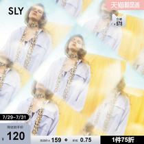 SLY summer new irregular hem solid color loose casual shirt 030DSH30-3100