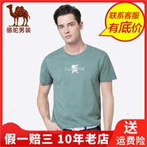 Camel Camel summer short sleeved mens round neck base standard mens T-shirt X9B200197