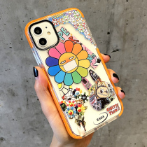 Apple 12mini phone case GD Tide brand label Sunflower Daisy Apple 11promax creative anti-drop