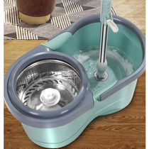 Home mop barrel rotate drum drum drum double drive mop rod stainless steel mop rod hand pressure