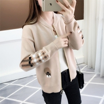 Knitted cardigan female 2021 autumn and winter new Korean embroidered short loose Joker student sweater coat female tide