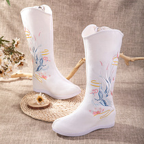 Ancient Wind Fall New Embroidered Bouquet Shoes China Wind Women Boots Autumn New Hanfu Shoes Ancient Dress Interior Growth Boots Women Shoes