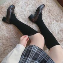 Japanese fake thigh velvet stockings over the knee girl JK college wind base stitching calf socks prevent off fake middle tube