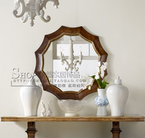 European classical octagonal porch decorative mirror sofa background wall hanging mirror restaurant corridor bathroom mirror custom