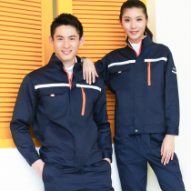 Work clothes set men wear-resistant cotton construction site labor protection clothing reflective strip Spring and Autumn long sleeve factory workshop welding uniforms