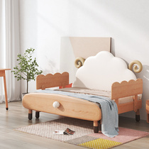 Retractable splicing bed side childrens bed small bed with guardrail princess bed girl solid wood widened single bed