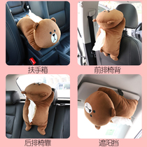 Car tissue box pumping car seat back hanging cartoon cute animal creative toilet paper box car supplies supermarket