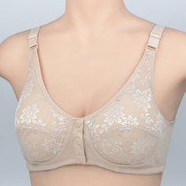 Mom bra female middle-aged and elderly cotton front buckle without steel ring underwear large size vest type thin middle-aged bra summer
