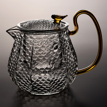Glass teapot high temperature transparent filter thickened heat-resistant bubble teapot brewing tea Puer flower teapot Filter Kettle