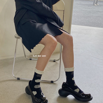 LET ME SEE spotted wild socks female wave dot stockings Japanese personality big circle dot color color socks