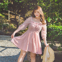 Swimsuit Womens big code 2020 new one-piece dress style display slim cover conservative poly-lined Shoulder Fairy Bubbles Hot Springs