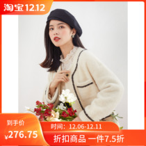 823 seven volume one cut small man vintage single breasted knitted cardigan sweet small fragrant wind short long sleeve jacket