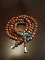 Special natural Si Bin Bianstone bracelet womens Bianstone mens Bianstone 108 Buddha beads Tibetan silver 108 hand string