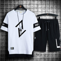 13 Youth short-sleeved T-shirt boy 12-15 junior high school students 14 trend handsome suit 16 big childrens summer clothes 17