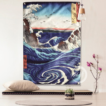 Japanese wave decoration hanging flag hanging cloth home bar restaurant tattoo cafe front desk wall cloth partition hanging curtain