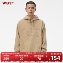 (WUT official store) texture aesthetics series hand-washed cloth logo sweater 490g hoodie Xinjiang Cotton