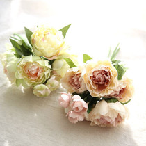 Simulation peony bouquet Fake flower Bride bridesmaid hand bouquet Dining table Coffee table counter floral decoration Decorative dining table flowers