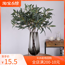 Light Extravagant TV Cabinet Floral Drawing Room Decoration Eucalyptus Yogali Plant Simulation Flowers Fake Flowers Green Leafy Flowers Green Leaf Flowers