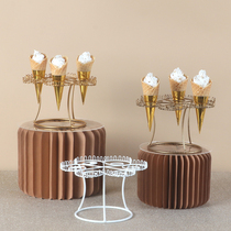 Eurostyle Dessert Table Hem Egg Silo Holder Round Sweet Drum Cake Rack Crispy Sweet Drum Rack Ice Cream Display Shelf