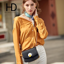  HEANEDUCK leather small bag 2020 new mini small black bag fairy forest fashion texture messenger bag
