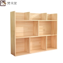 Simple solid wood table desktop bookshelf students use small bookshelves to store multi-layer bookcase office desk floating window storage