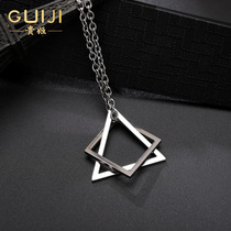 Quenched geometric necklace male tide Joker creative Net red male Lady pendant hip hop boy simple ins cold wind