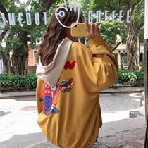 Super fire cec vests female spring and autumn 2019 loose Korean version of ins tide lazy wind thin waitmore hooded coat