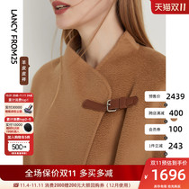 women's winter long woolen cape coat new water ripple wool coat casual short reversible wool