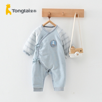 Child Tai autumn winter 0-3-month newborn male and female baby side lacing open flap open cotton clothes one-piece suit