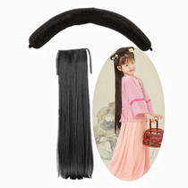 (Xinyi costume) black twist new high temperature silk Hanfu ancient style wig bag children hair accessories