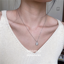 hellojune solid 925 silver lock pendant necklace with small lock head pendant necklace in Europe and America