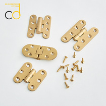 Brass hinge cabinet door foldout hardware small loose leaf flat open hinge replica furniture accessories folding opening and closing page and page