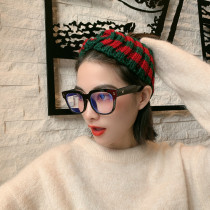 chic Net red hair accessories hair band handmade wool cross headband wide side Korean sweet Mori girl hair hoop ins headdress