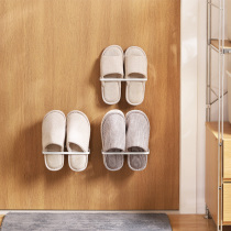 Bathroom anti-rust slipper rack wall hanging free punching toilet door storage artifact toilet drain hanging wall storage