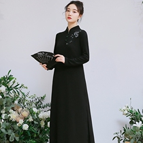 Chinese clothing Zen women's 2021 new autumn Zen clothing skirt tea clothing women improved Tang dress retro dress