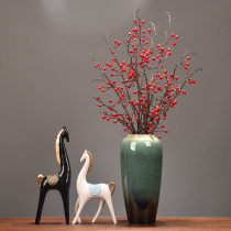 Jingdezhen ceramic vase New Chinese home decoration simulation dry flower living room entrance flower arrangement ornament ornaments