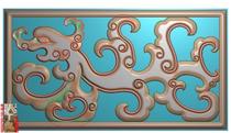 New grass dragon bookcase hollow drawer panel engraved drawing jdp relief map gray wood carving computer carving