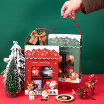 Portable Christmas Candy Dim Sum Gift Box Nougat Cookies Gingerbread Toffees Snowflake Crisp Box