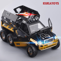 Large alloy simulation military off-road armored fighting vehicle tank cannon sound and light back force childrens boy toy gift