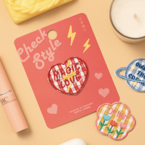 The grid flying embroidery paste planet love tulip flower pet cloth clothes switch shell label stickers