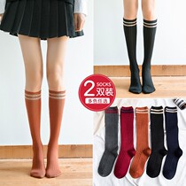 Black calf stockings stockings childrens knee high tube ins Street tide thin autumn and winter tube jk summer Cotton