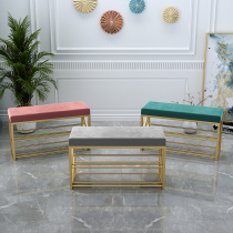 Net red shoe stool household door light luxury entrance to wear shoelstool small size ultra-narrow shoe stool soft pack cushion