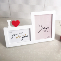 Buy two get one creative photo frame table 7 inch 6 inch conjoined photo studio children couple art photo frame gift