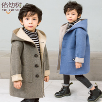 Childrens clothing boats woolen coat winter clothing 2021 autumn and winter new small and medium-length children thick