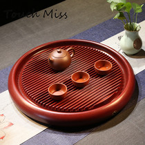 TOUCH MISS Bakelite tea tray German home office meeting guests Simple modern round tea tray Kung Fu tea tray