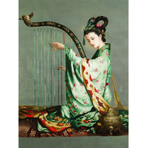 Hand embroidery finished product living room decoration hanging painting new Chinese style silk Bian embroidery master collection picture of Le Nu