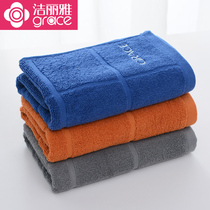 Jie Liya pure cotton towels 3 mens thickened dark adult household face wash and bath soft large towels