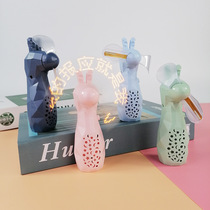 Creative DIY with flash word glowing display LED white Net red small electric fan mini handheld student USB charging