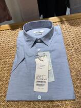 Imported Fabric RMB1280  Hanp Short Sleeve Shirt Summer Pure Cotton Men Business Blouse 139201